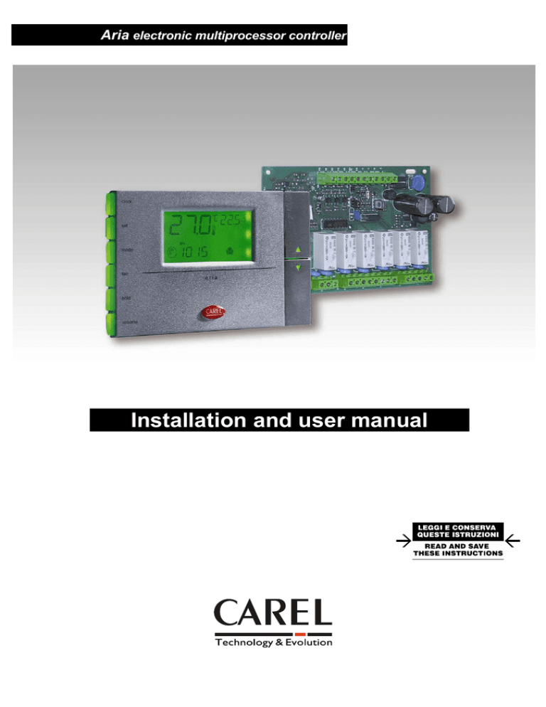 Carel MasterAria User manual Carel MasterAria User manual