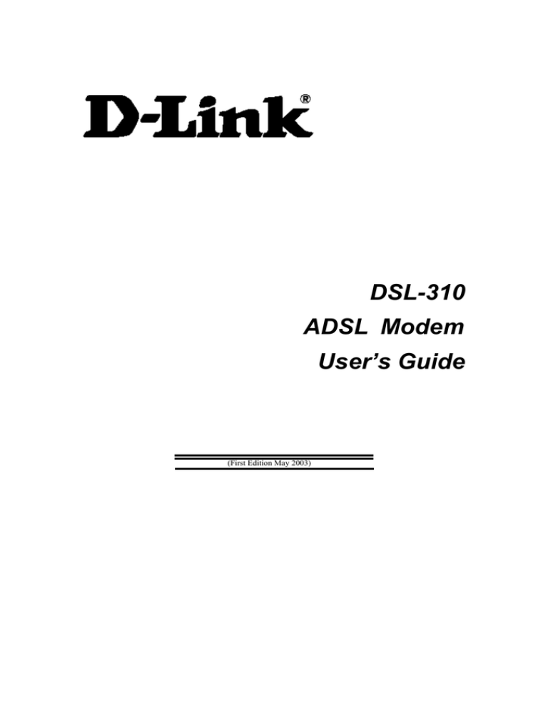 D-Link DSL-310 User guide D-Link DSL-310 User guide