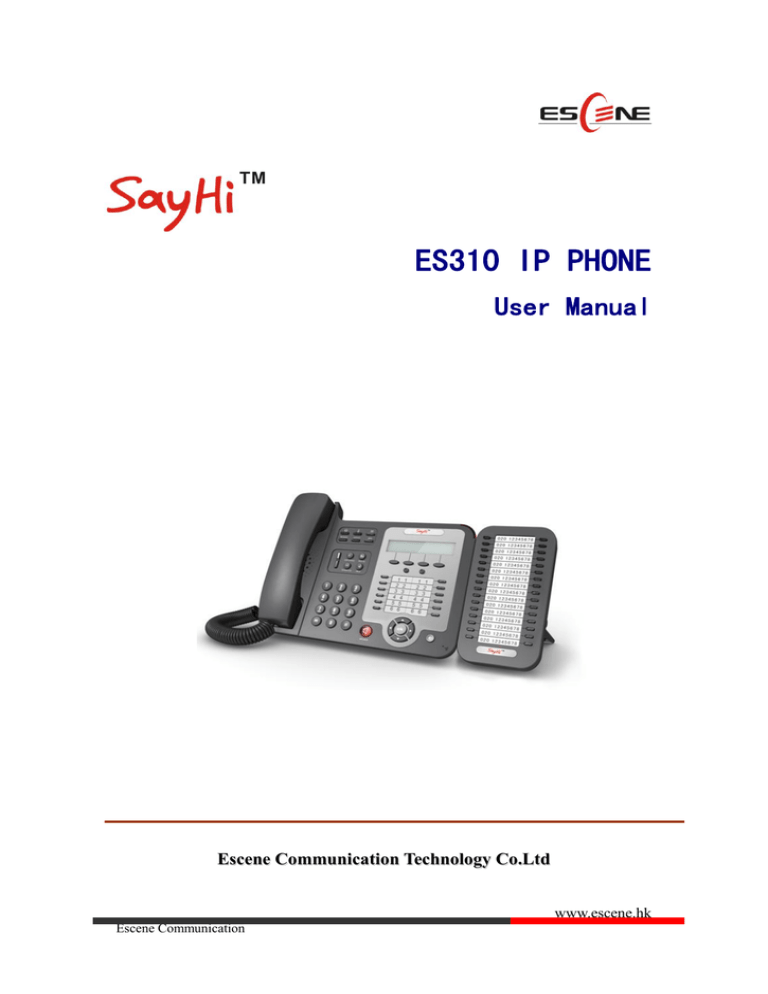 Escene ES310 User manual Escene ES310 User manual