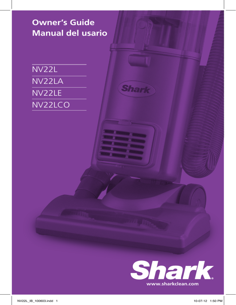 Shark NV22L Specification Shark NV22L Specification