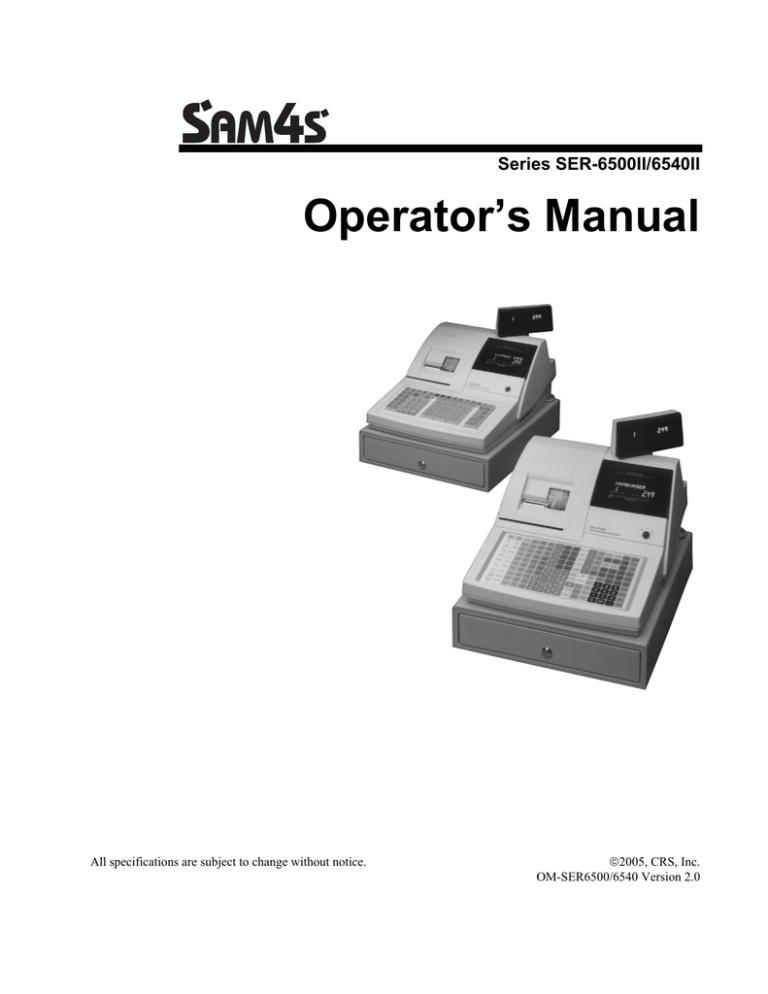 Samsung SER-6540II Series User manual Samsung SER-6540II Series User manual