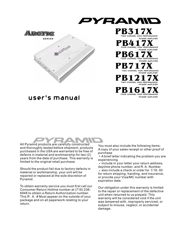 Pyramid PB717X User manual Pyramid PB717X User manual