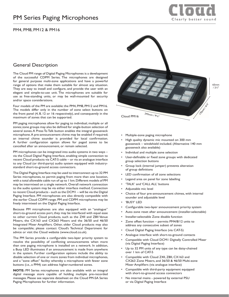 Cloud PM4 User manual Cloud PM4 User manual