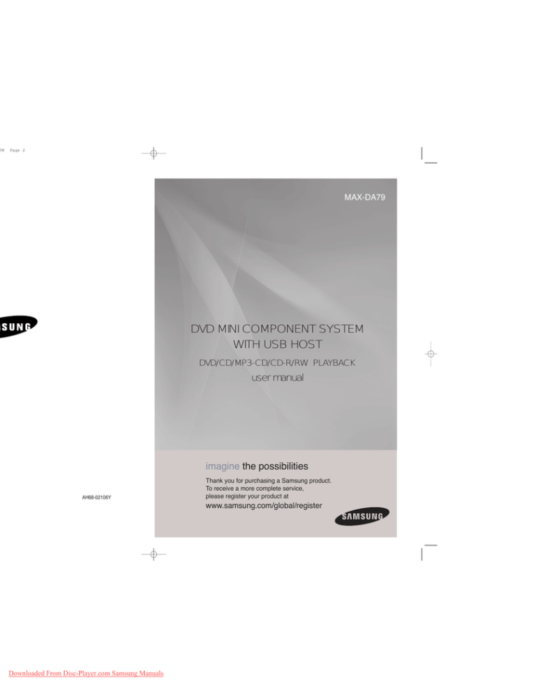 Samsung MAX-DA79 User manual Samsung MAX-DA79 User manual
