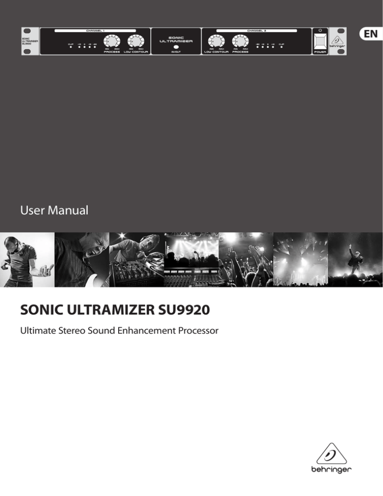 Behringer SU9920 User manual Behringer SU9920 User manual