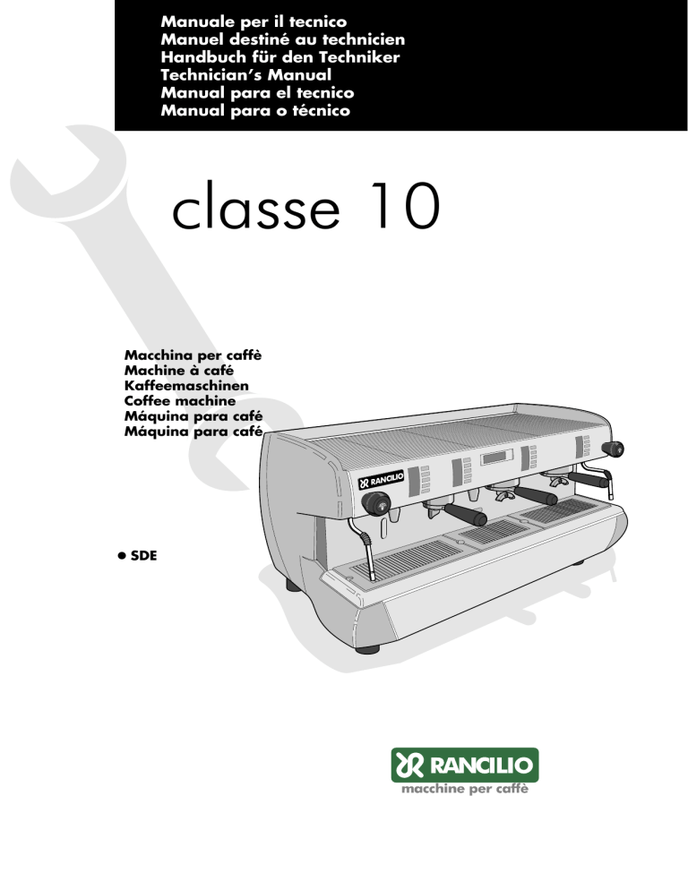 Rancilio CLASSE 10 User manual Rancilio CLASSE 10 User manual