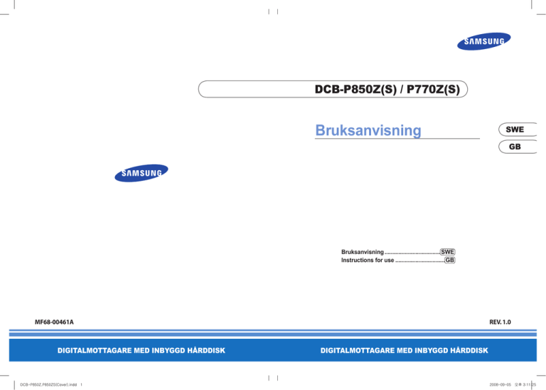 Samsung DCB-P850Z(S) Specification Samsung DCB-P850Z(S) Specification