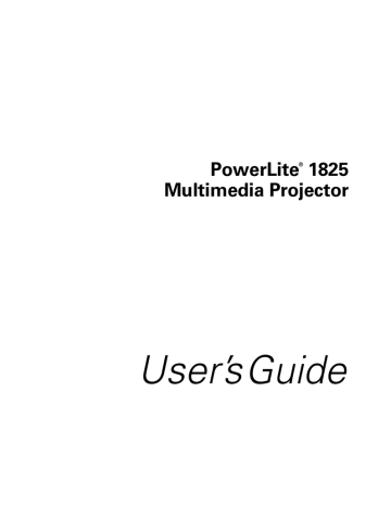 Epson PowerLite 1825 User's Guide Epson PowerLite 1825 User's Guide