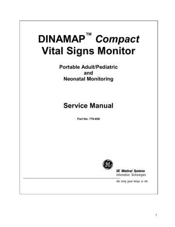 Critikon Dinamap S Service manual | Manualzz