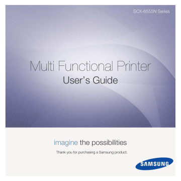 Samsung SCX-6555N Series All in One Printer User`s guide | Manualzz