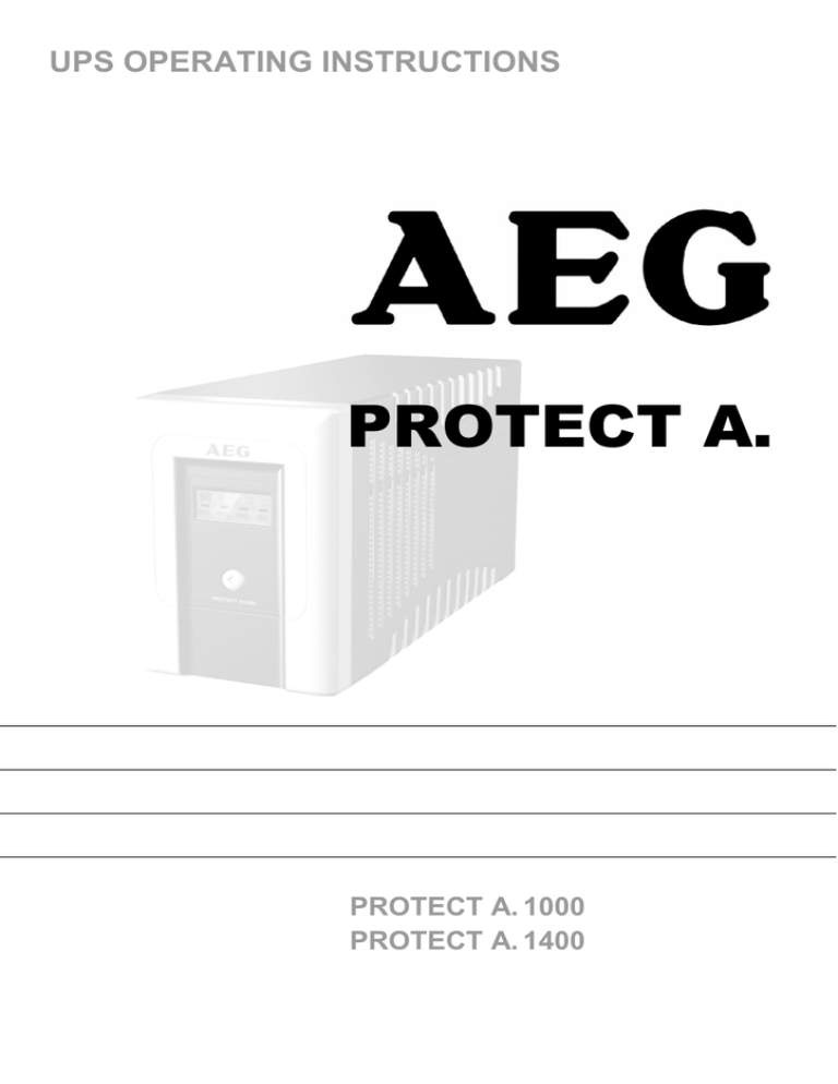 AEG PROTECT A 1400 Operating instructions AEG PROTECT A 1400 Operating instructions