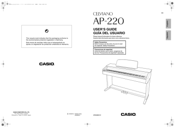 Casio AP-220 User's Guide Casio AP-220 User's Guide