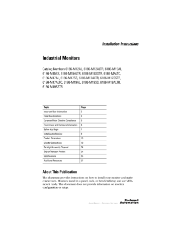 Rockwell Automation 6185-V Specifications | Manualzz