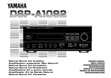 Yamaha DSP-A1092 Owner's manual | Manualzz