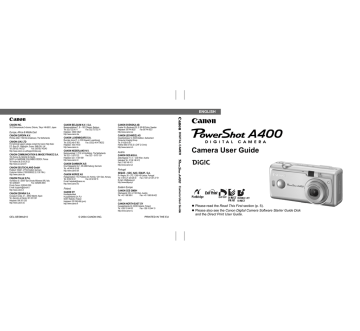 Canon PowerShot A400 User manual Canon PowerShot A400 User manual