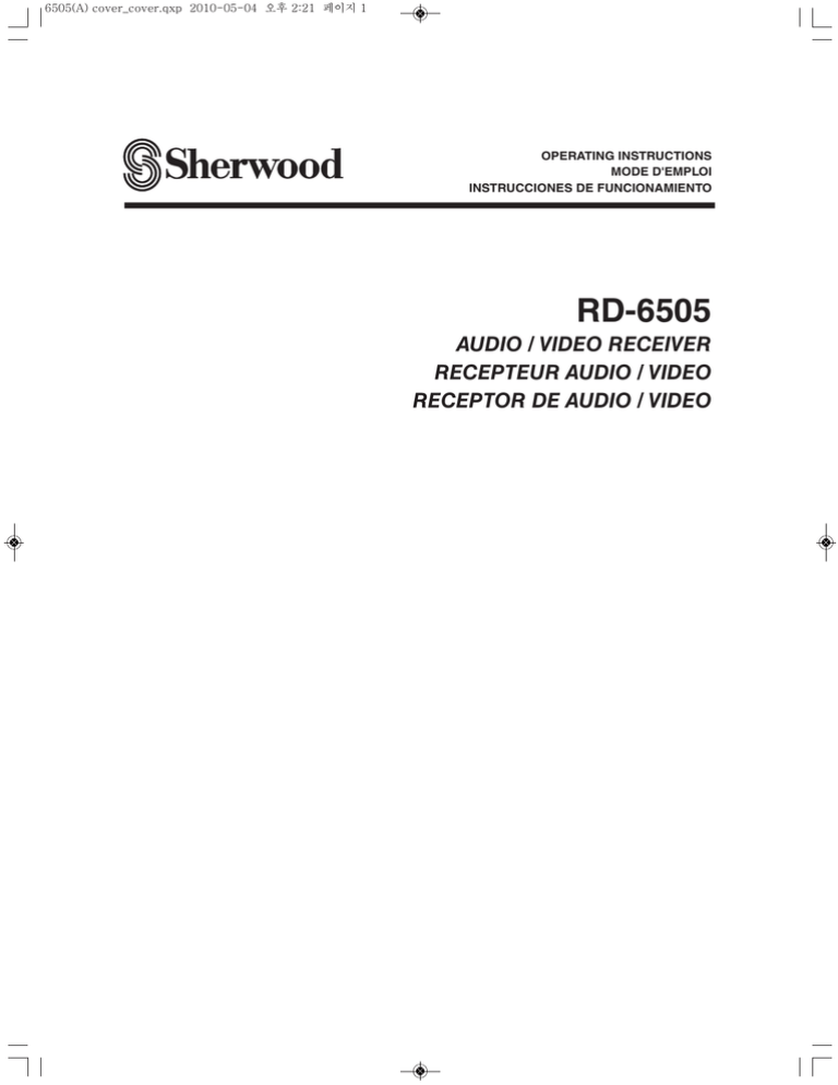 Sherwood RD-6505 Operating instructions Sherwood RD-6505 Operating instructions