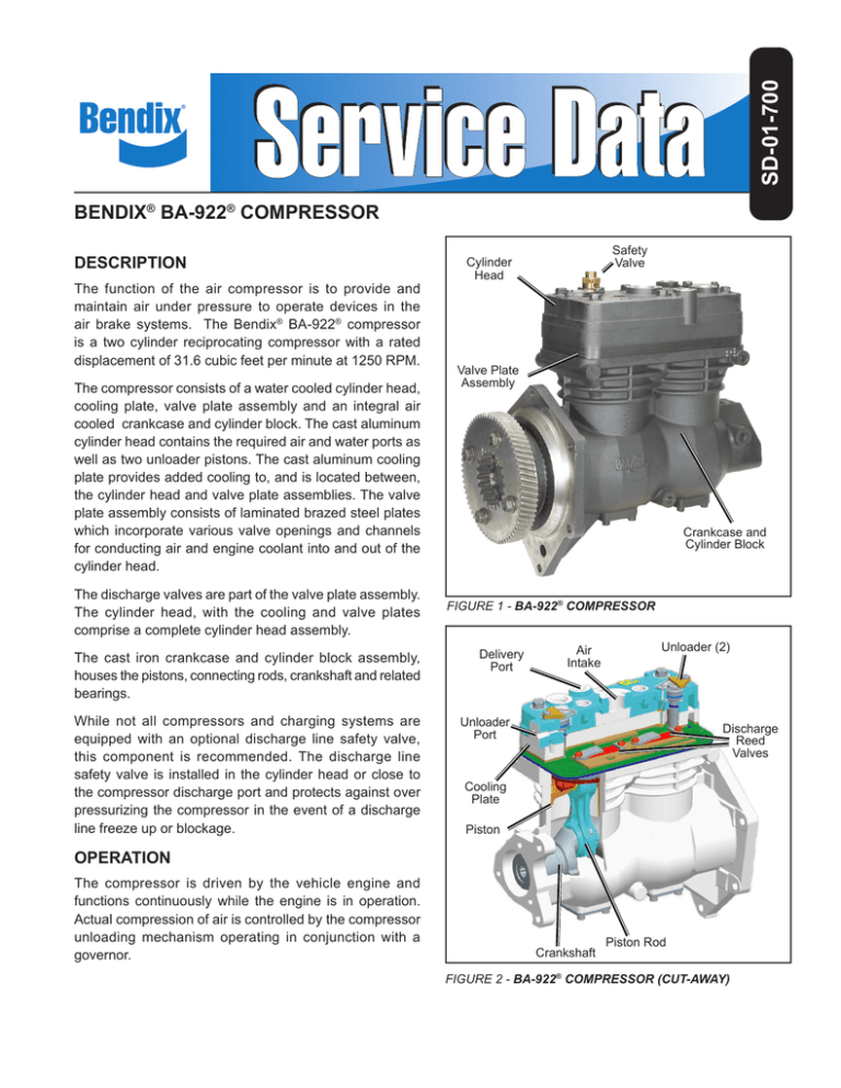BENDIX BA-922 COMPRESSOR Datasheet BENDIX BA-922 COMPRESSOR Datasheet
