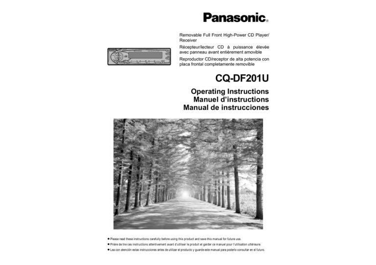 Panasonic CQDF201U, CA-201 Operating instructions Panasonic CQDF201U, CA-201 Operating instructions