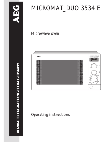 AEG MICROMAT_DUO 3534 E Operating instructions AEG MICROMAT_DUO 3534 E Operating instructions