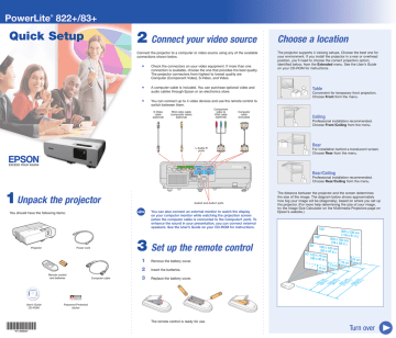 Epson 822+ Projector User manual | Manualzz Epson 822+ Projector User manual | Manualzz