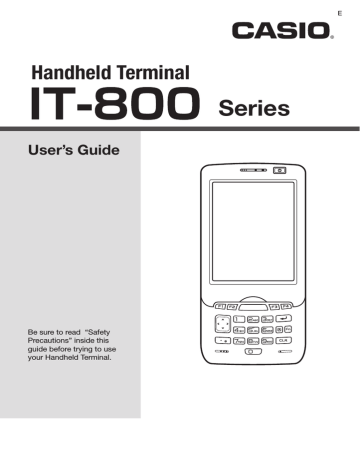 Casio C Series User's Guide Casio C Series User's Guide