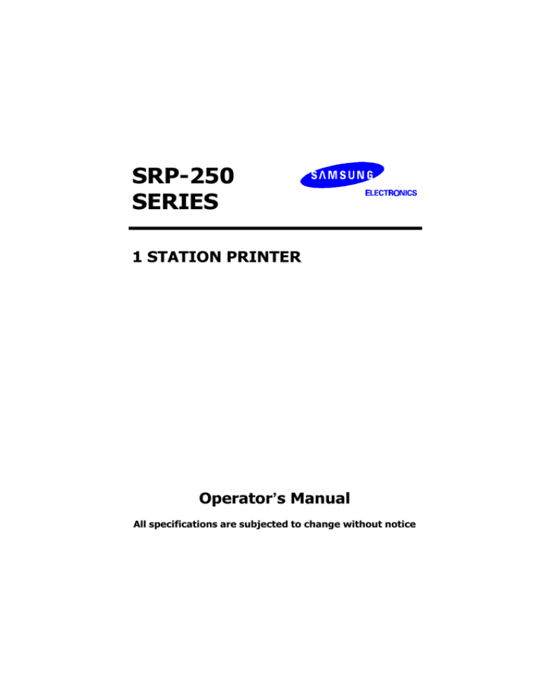 Samsung SRP-250 Series User manual Samsung SRP-250 Series User manual