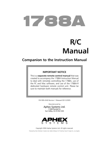 Aphex 1788A Instruction manual | Manualzz Aphex 1788A Instruction manual | Manualzz