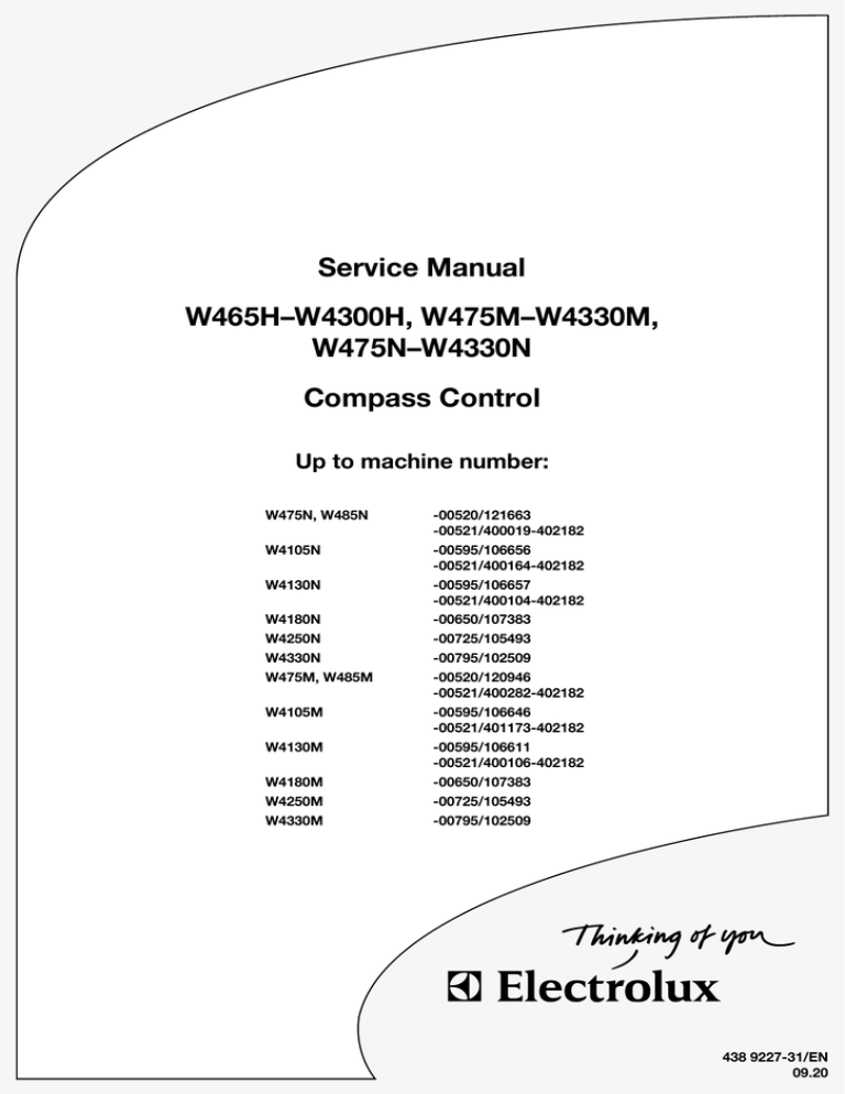 Electrolux W485N, W4180N, W475N, W4300H, W465H, W4250N, W4130N, W4105N, W4330N User manual Electrolux W485N, W4180N, W475N, W4300H, W465H, W4250N, W4130N, W4105N, W4330N User manual