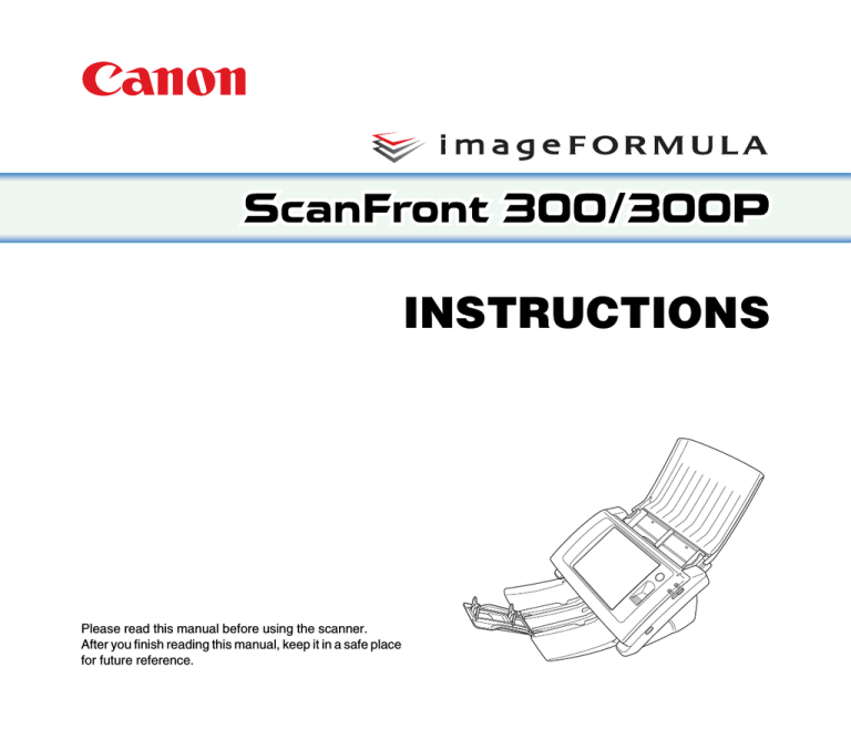 Canon 2263B002 - imageFORMULA ScanFront 220 Setup guide Canon 2263B002 - imageFORMULA ScanFront 220 Setup guide