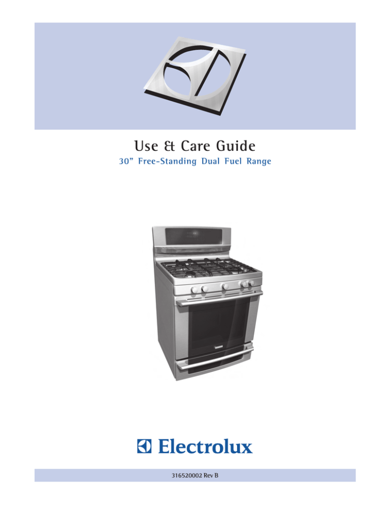 Electrolux Range User guide Electrolux Range User guide