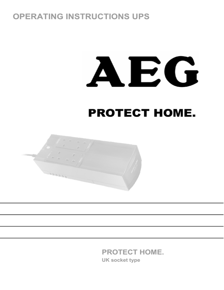 AEG Protect Home Operating instructions AEG Protect Home Operating instructions