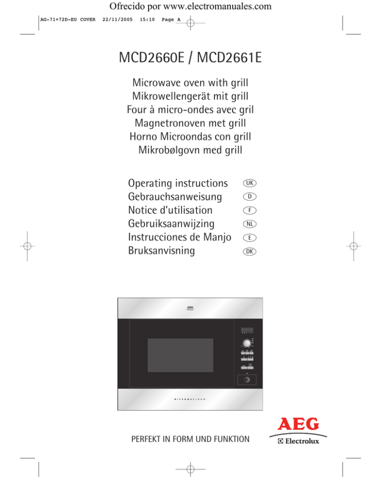 AEG MCD2661E Operating instructions AEG MCD2661E Operating instructions