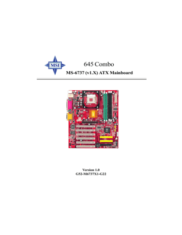MSI 645 Combo Instruction manual | Manualzz MSI 645 Combo Instruction manual | Manualzz