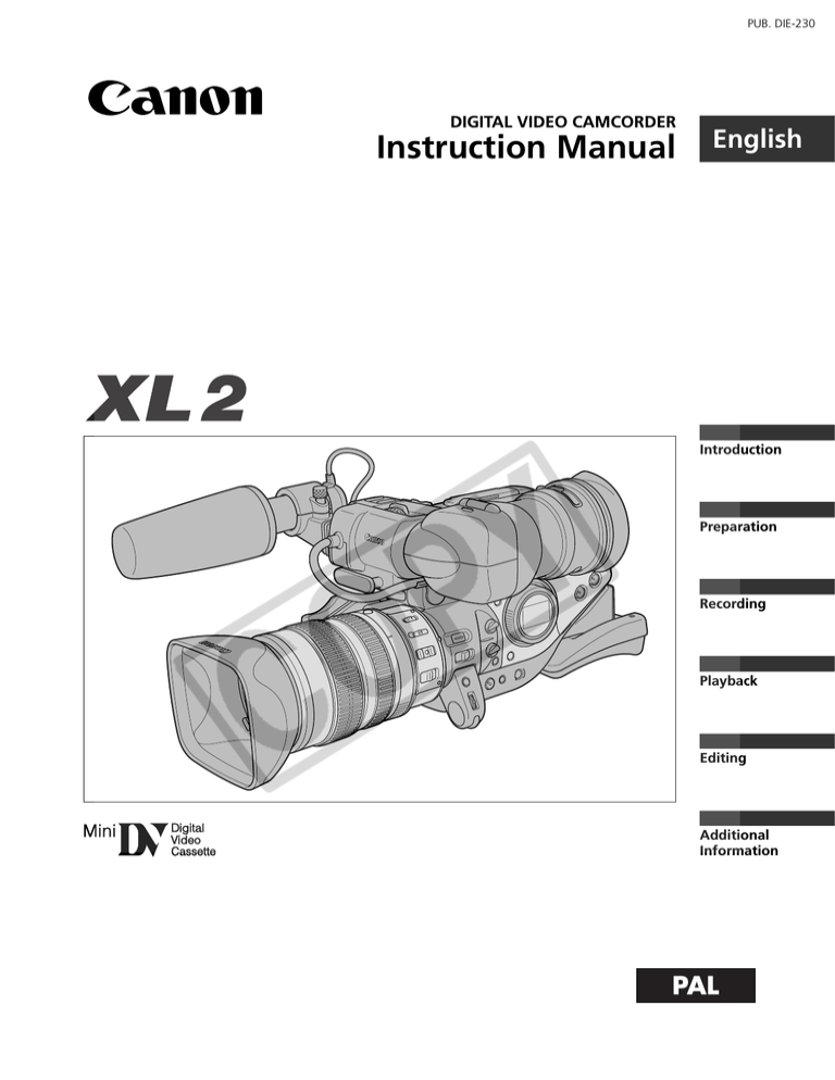 Canon DV-PC User manual Canon DV-PC User manual