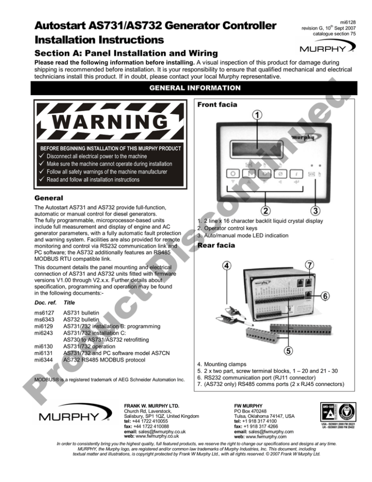 AEG 6130 V-ma Specification AEG 6130 V-ma Specification