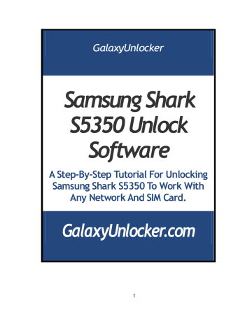 User manual | Samsung Shark S5350 Unlock Software | Manualzz
