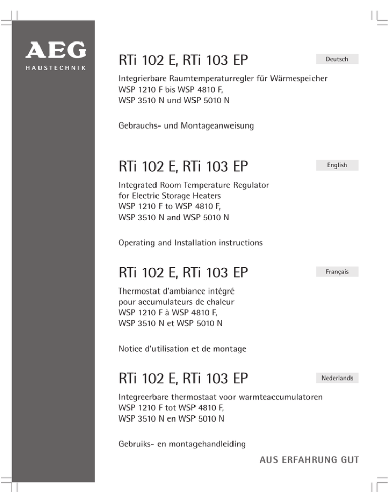 AEG 102 D Operating instructions AEG 102 D Operating instructions