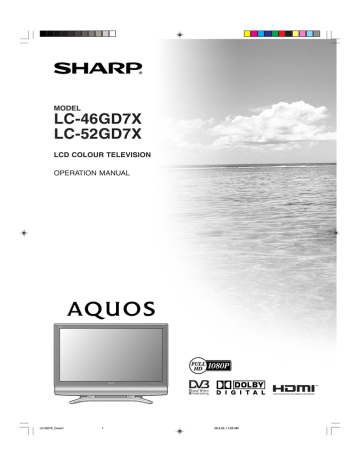 Sharp LC-46GD7X, LC-52GD7X Flat Panel Television Operation Manual | Manualzz