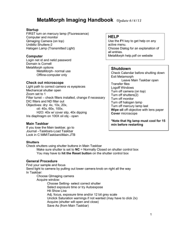 Q Imaging Retiga EXi Specification Q Imaging Retiga EXi Specification