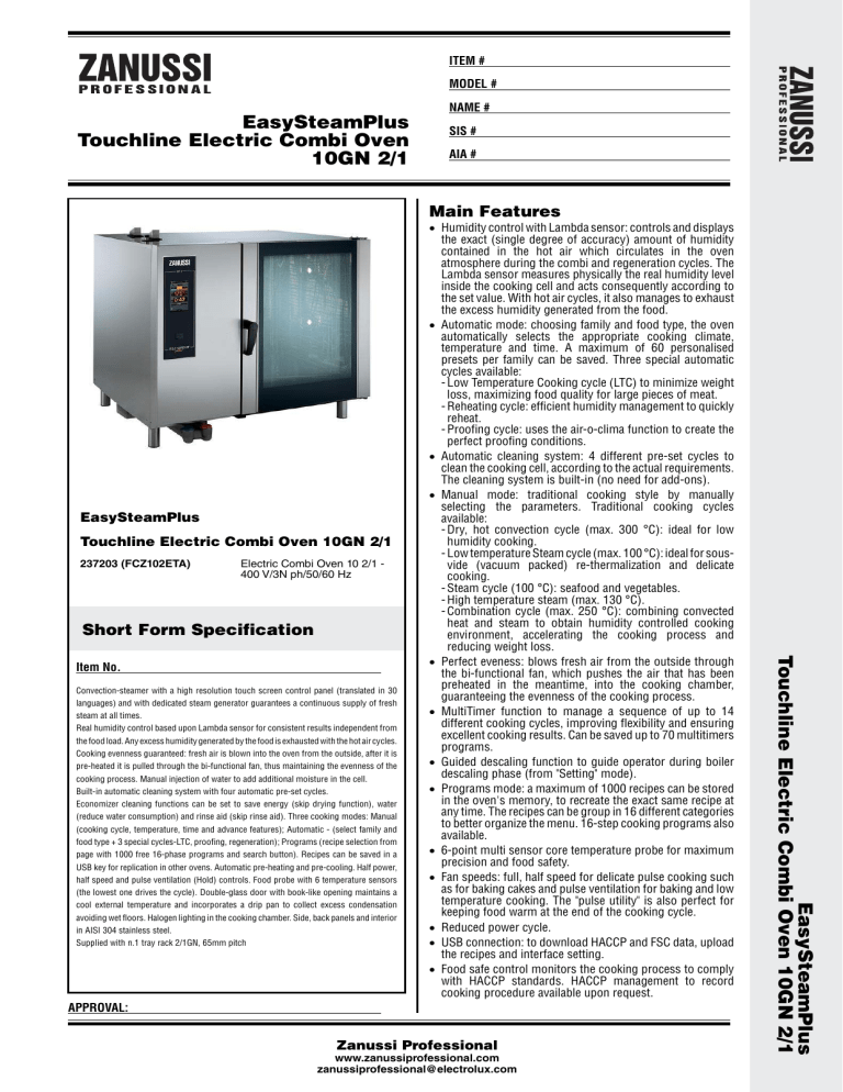 Zanussi Electrolux MULTI BUILT-IN OVENS User manual Zanussi Electrolux MULTI BUILT-IN OVENS User manual