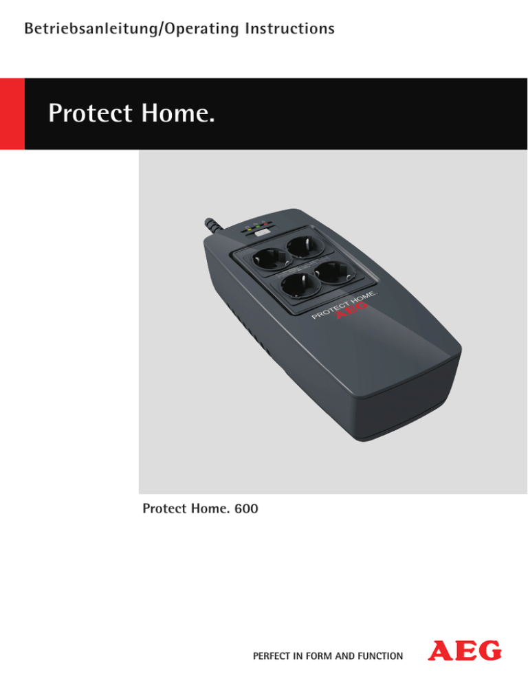 AEG Protect Home Operating instructions AEG Protect Home Operating instructions