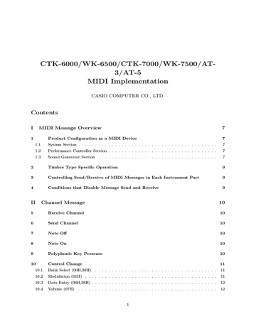 Casio WK-7500, CTK-6000, AT-3, WK-6500, AT-5, CTK-7000 User manual Casio WK-7500, CTK-6000, AT-3, WK-6500, AT-5, CTK-7000 User manual