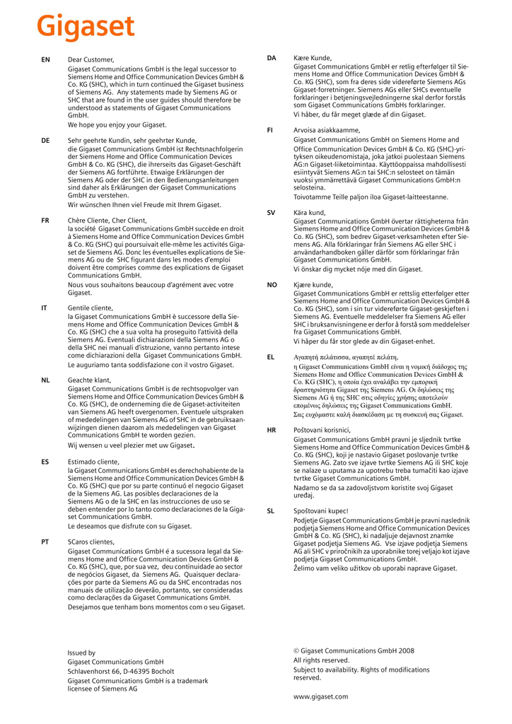 Инструкция К Siemens Gigaset Cl 100 Инструкция К Siemens Gigaset Cl 100
