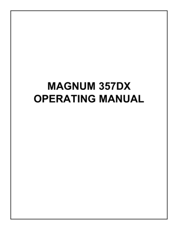 Magnum 357DX Operating Manual | Manualzz