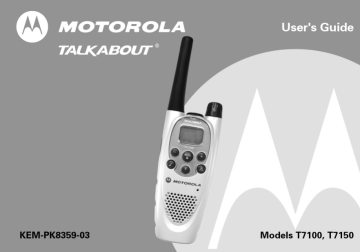 Motorola T7150 Series User manual | Manualzz