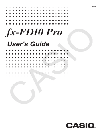 Casio fx-FD10 Pro User manual Casio fx-FD10 Pro User manual