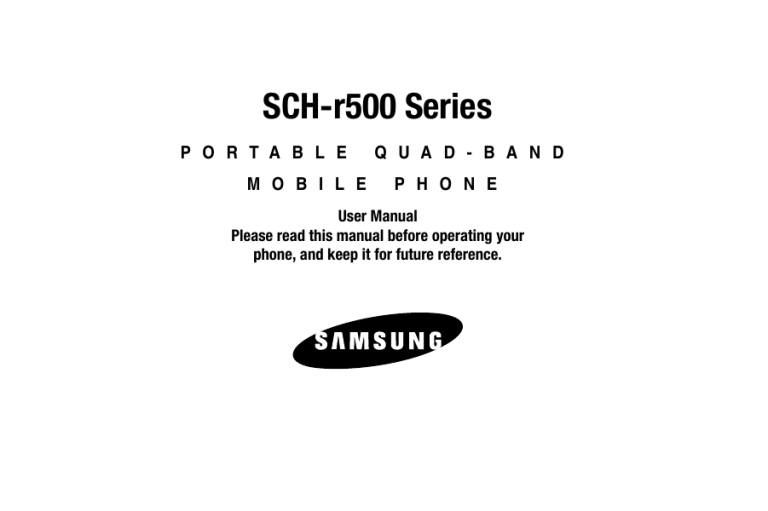 Samsung FE-R500 User manual Samsung FE-R500 User manual