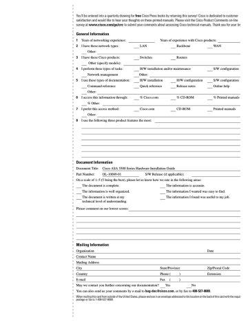 Cisco ASA5500-HW - Hardware Accessory Kit Network Device Installation guide | Manualzz Cisco ASA5500-HW - Hardware Accessory Kit Network Device Installation guide | Manualzz