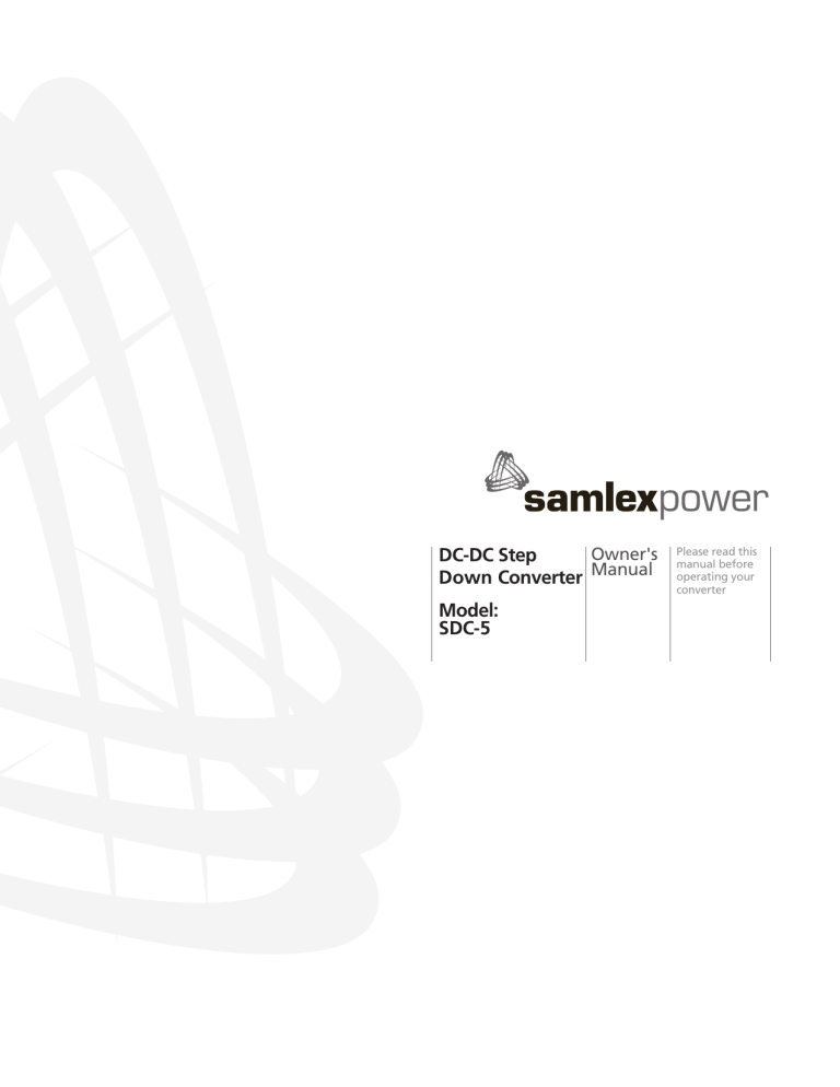 Samlexpower SEC-2440BRM, SDC-5 Owner's manual Samlexpower SEC-2440BRM, SDC-5 Owner's manual