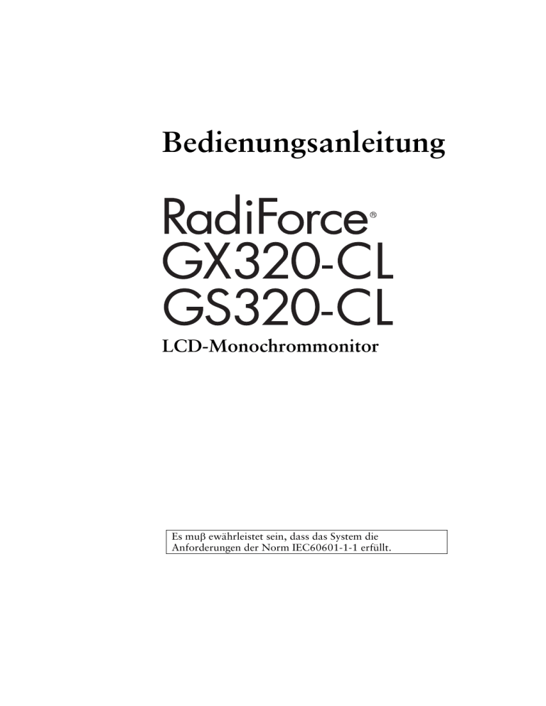Eizo GX320 - CL User manual Eizo GX320 - CL User manual
